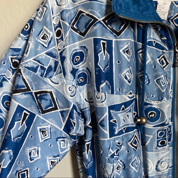 Vintage Blue 100% Silk Jacket Size Small - Picture 4 of 6